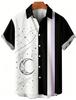 Gothic Cross Floral Print Short Sleeve Shirt, Trendy Casual Button-Up Top