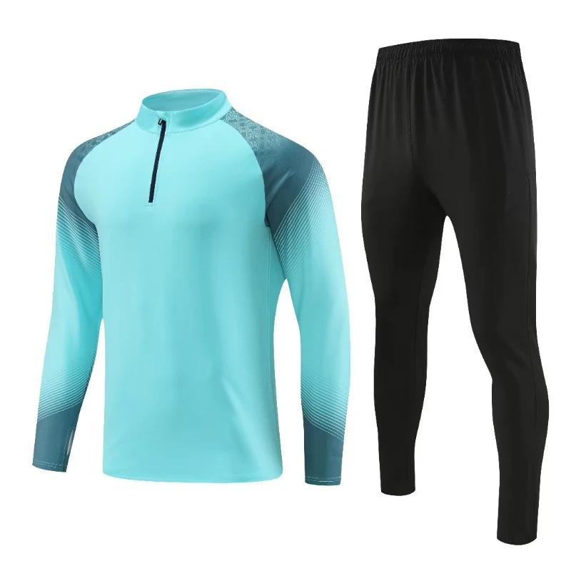 Men's Football Tracksuit 23-25 Training Soccer Survetement Kits Customized Name Number Logo Spring Winter Warm-up Sportwears