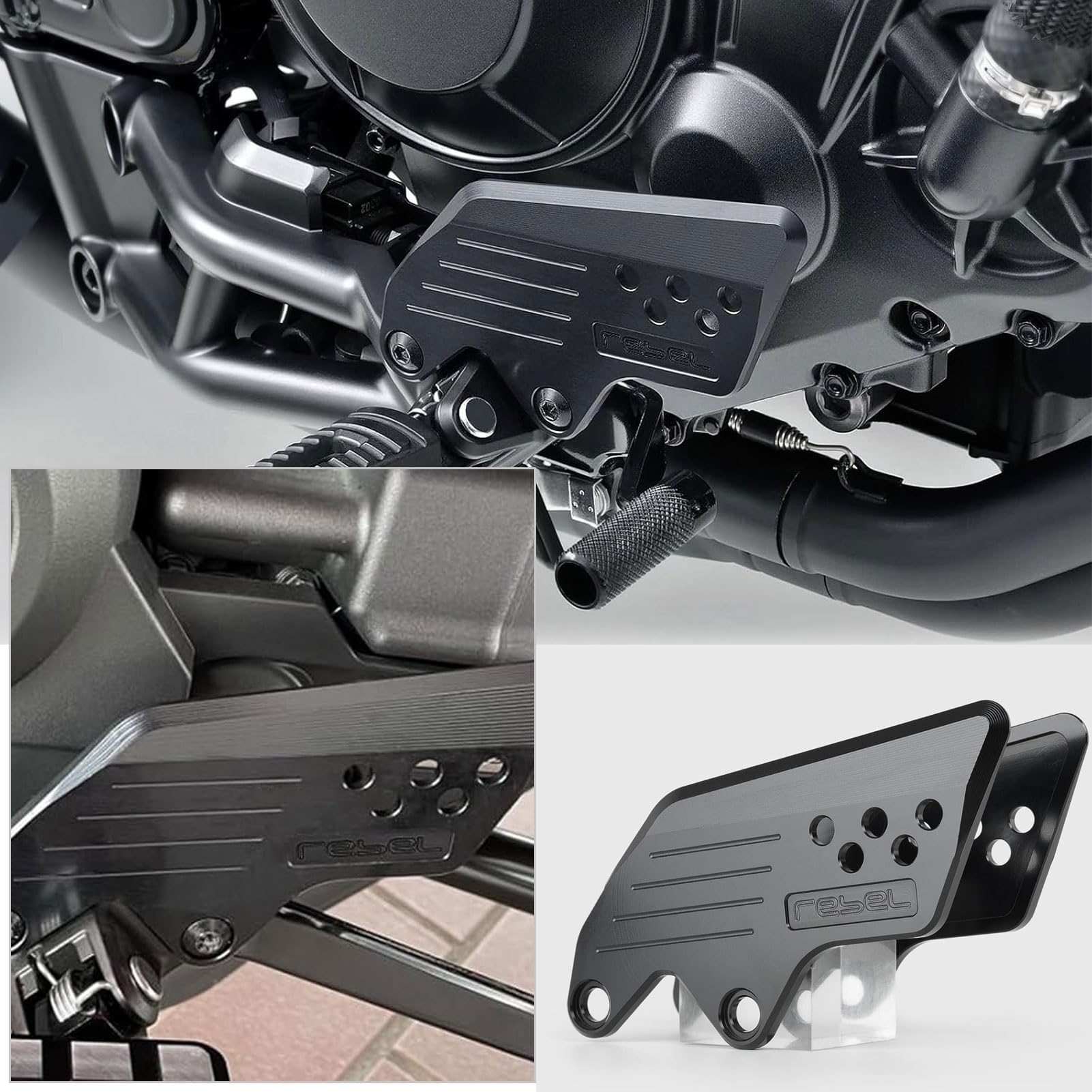 SHINKXMT Защитная крышка подножки для Honda Rebel CMX1100 Замена для моделей Honda Rebel CMX1100 CMX 1100 2021-2024 2025 (черный)