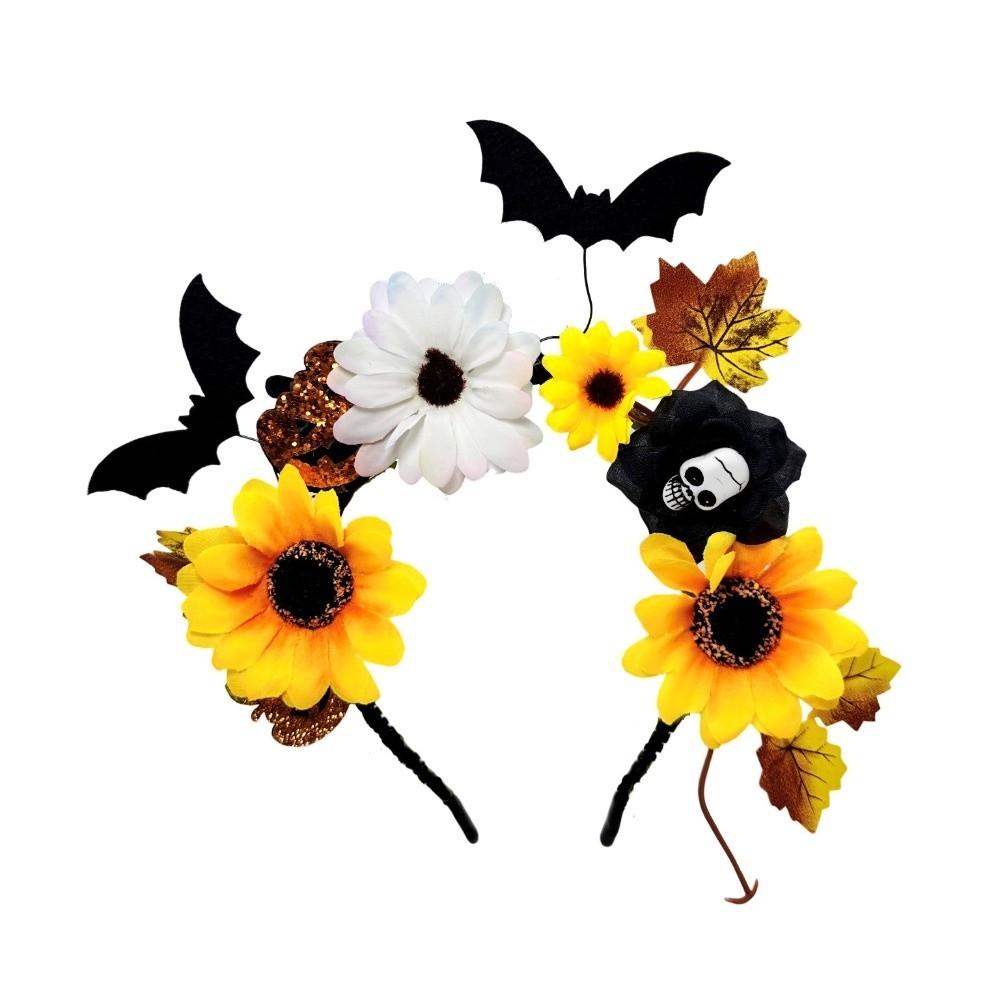 Simulation Bat Halloween Hair Hoop Exaggerated Gothic Flower Hairband  Photography Props