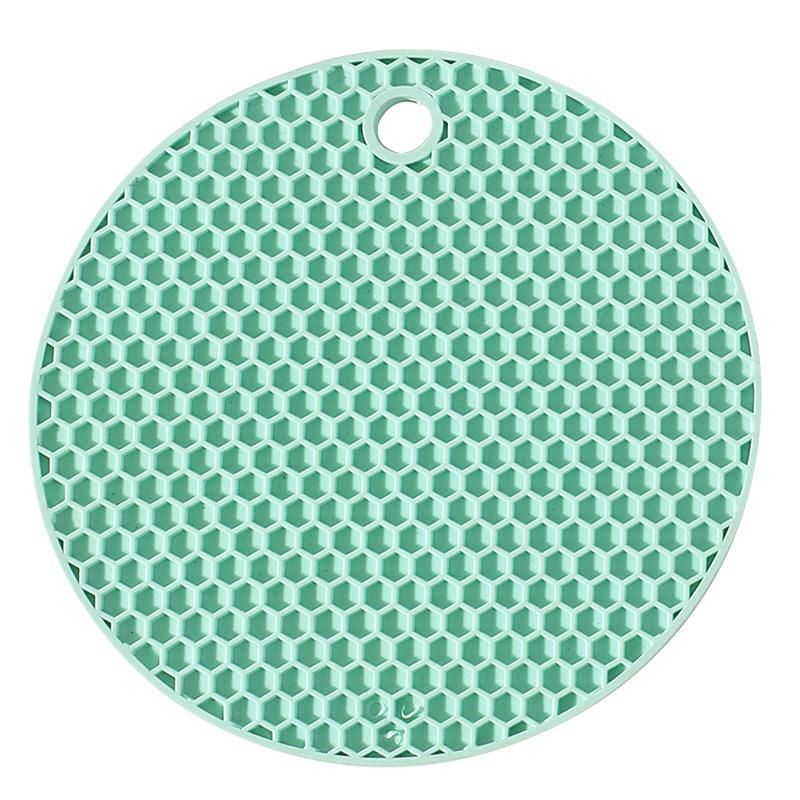 

Круглый термостойкий силиконовый коврик подставки под стаканы теплоизоляция нескользящий держатель для кастрюль утолщенный подставка под стол кухонные принадлежности M&1Pcs зелёный