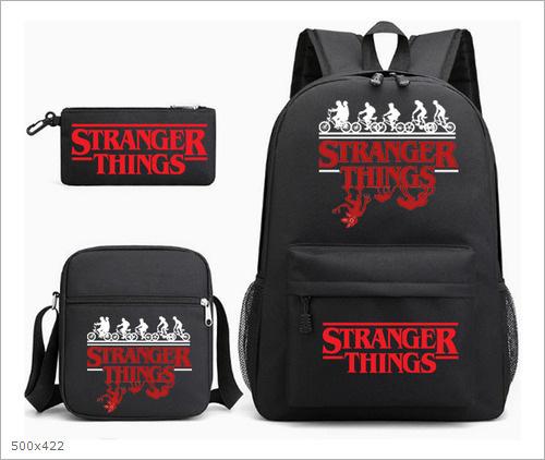 3 Piece School Backpack Set for Students Large Capacity Oxford Cloth Schoolbag with Shoulder Strap and Pencil Case