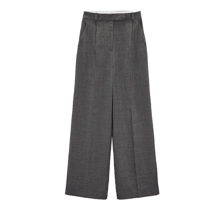 Autumn Straight-leg Professional Black High Waist Loose Pants