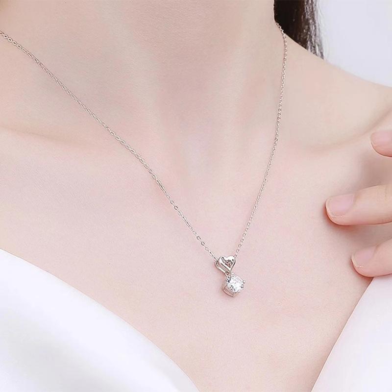 

Ожерелье в форме сердца на ключицу женское из стерлингового серебра S925, простое, легкое, роскошное, с чувством меньшинства 925