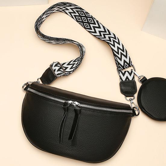 Crossbody Sling Bag Women Leather Shoulder Bag Crossbody Purse with Adjustable Shoulder Strap Chest Belt Bum Bag for Travel Daily Errands