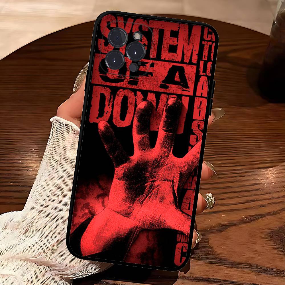 

Metal System Of A Down Band Phone Case For IPhone 17 16 15 14 13 12 11 Pro Max Plus Mini Soft Black Cover iPhone 13