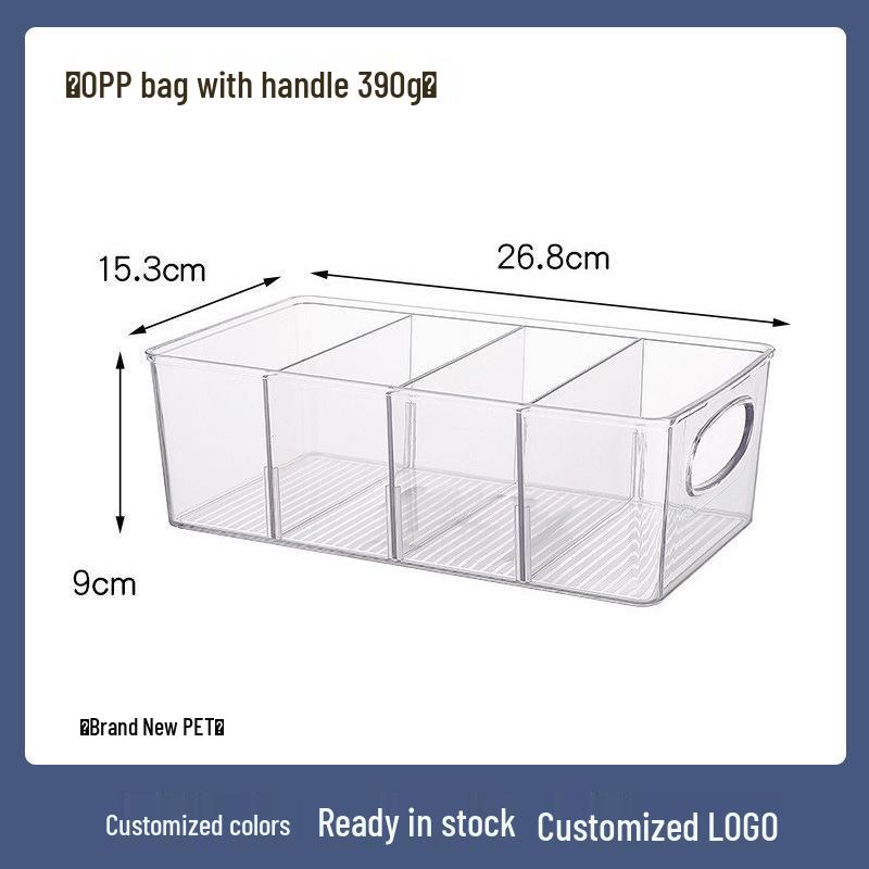 Průhledný stolní organizér na čajové sáčky a kávu s víkem a přihrádkou na karty