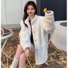 2025 Autumn/Winter Women's Mid-Length Furry Coat with Stand-up Collar - Versatile & Loose Fit