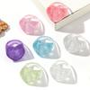 New Sweet Chunky Heart Acrylic Finger Rings for Women Girl Trendy Glitter Colorful Resin Love Ring Valentine's Day Jewelry Gifts