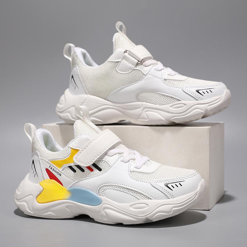 

Детские трендовые удобные кроссовки для бега на мягкой подошве, студенческие модные повседневные дышащие спортивные кроссовки для мальчиков и девочек 28 белый