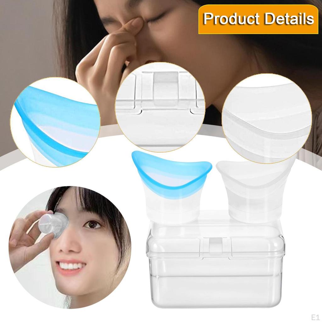 2 kusy kelímků na výplach očí, čisticí oči, tvarovaný okraj, opakovaně použitelná odměrka, výplachová sada pro