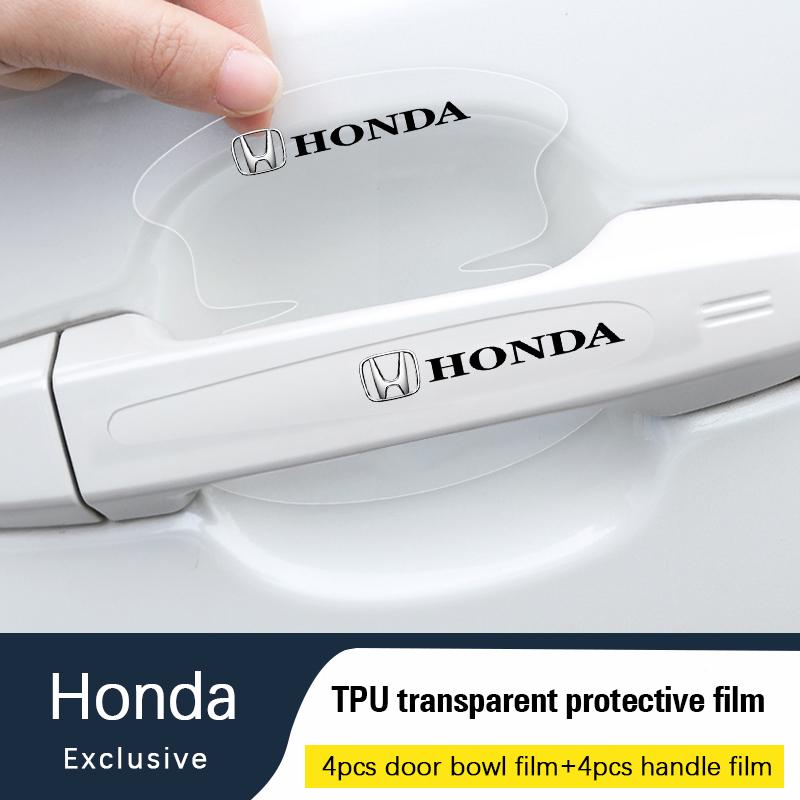 TPU Car Transparent Door Bowl Handle Protective Film Sticker For Honda civic accord fit jazz pilot CRV odyssey passport city
