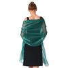 Banquet Evening Gown with Pearlescent Gauze Shawl for Brides, Bridesmaids, and Mothers