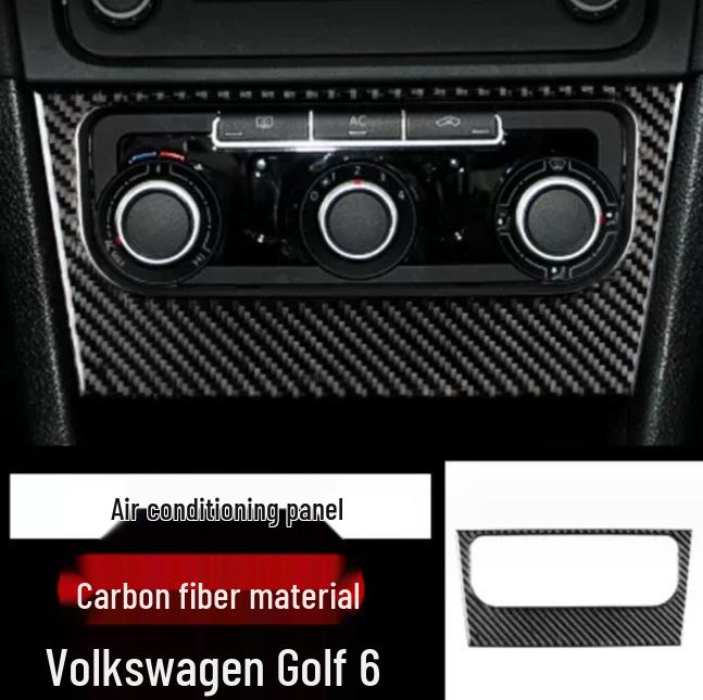 Interiér z uhlíkových vláken Středová konzole Rám řadicí páky & Lišta panelu AC CD pro VW Golf 6