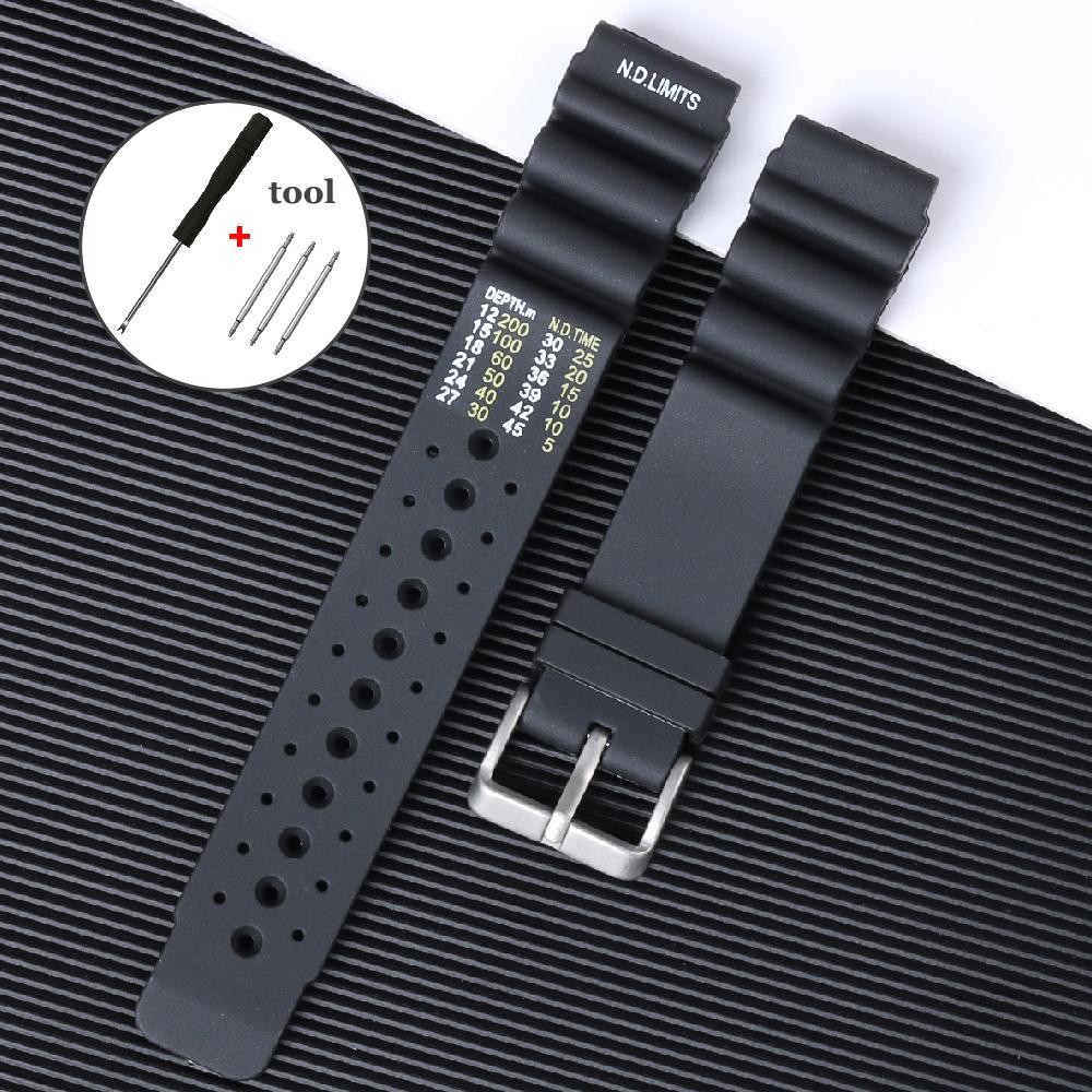ND Limits Diver Gumowy Silikonowy Pasek 20mm 22mm 24mm Sportowy Pasek do Zegarka dla Seiko dla Citizen Promaster Diver Bransoleta Pasek