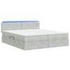 LED Storage Bed with Mattress Light Grey 180 X 200 Cm Velvet