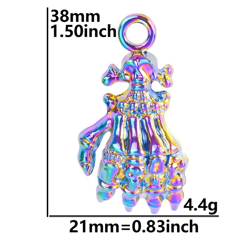 5X Rainbow Viking Animal Crow Raven Head Birds Skull Pendant Charms for Unisex Handmade Craft Necklace Jewelry