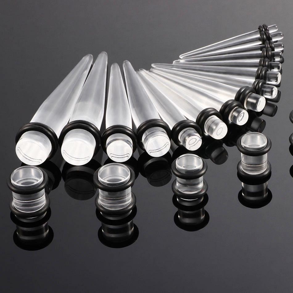 36-Piece Acrylic Pointed Cone Piercing Jewelry Set (1.6mm-10mm)