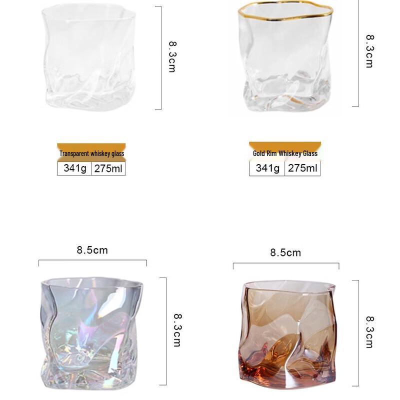 Shangqi Ash Grey Gold Rim Glass Set (2-Pack)