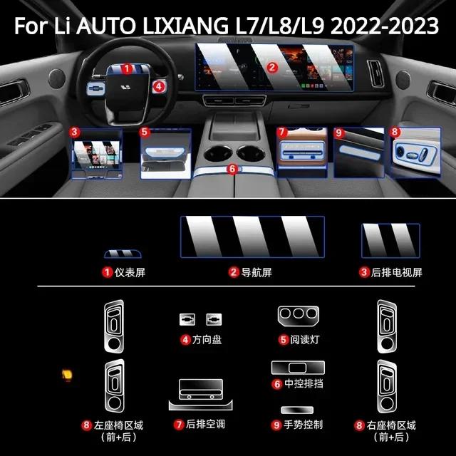 For Li AUTO LIXIANG L7/L8/L9 - Car interior Accessories film transparent TPU Gear Panel Center Console Resist film refit