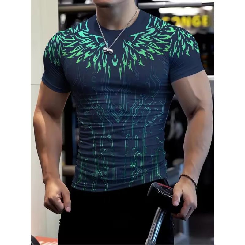 Oversized Short Sleeved Harajuku Men's 3D Printed Shirt Popular Quick Drying Summer Men's T-shirt Men's Top