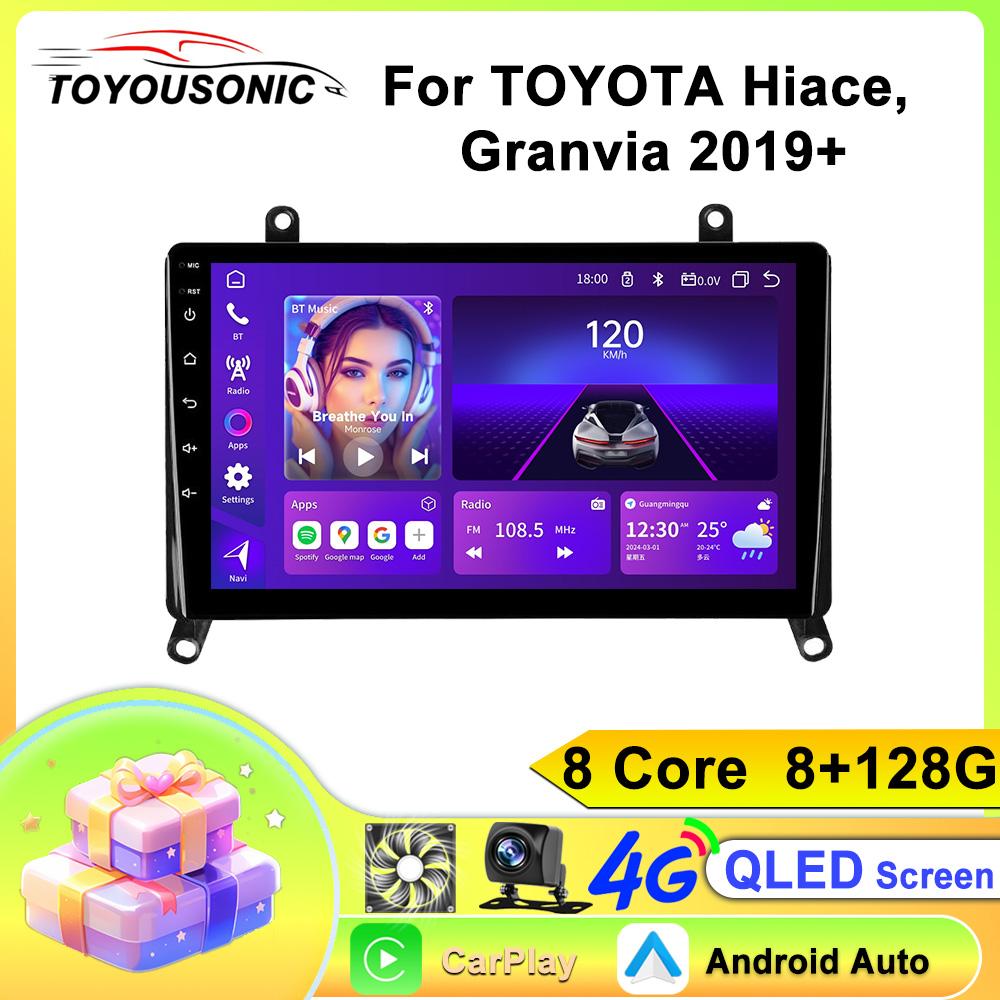 Android Car Multimedia Player For TOYOTA Hiace Granvia 2019+ GPS Navigation CarPlay 4G Head Unit Stereo Video Player