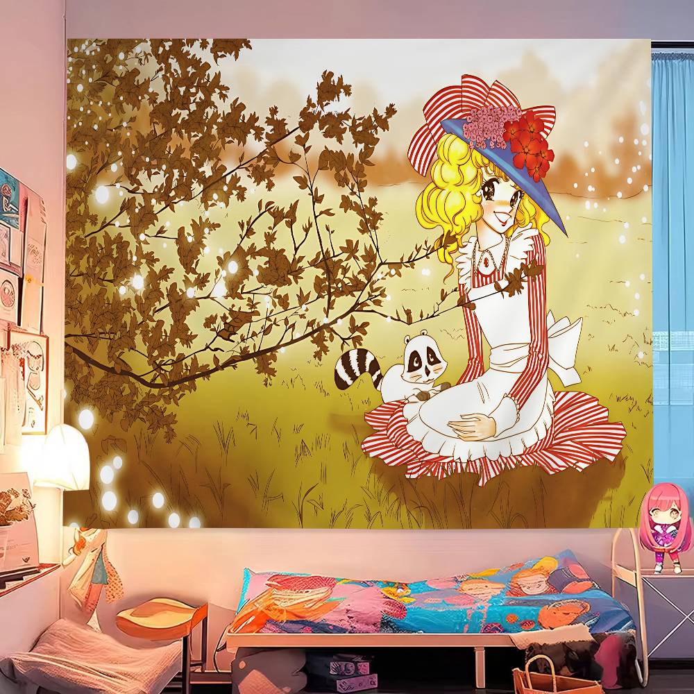Anime Manga Candy Colorful Tapestry Wall Hanging Cheap Hippie Wall Hanging Bohemian Wall Tapestries Mandala Wall Hanging Sheets