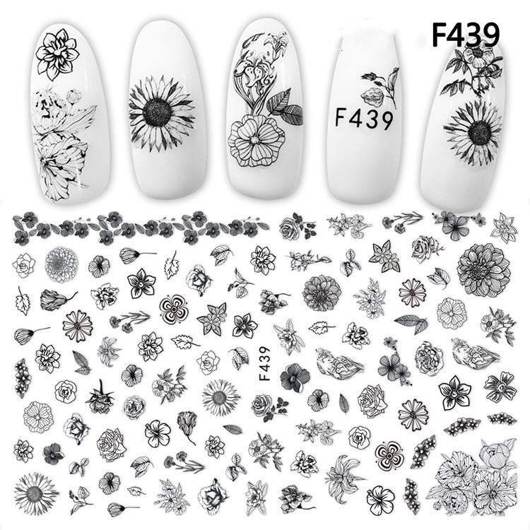 1pc 3D Nail Stickers Spring Summer Natural Flower Leaves Simulation Dried Flower Dragonfly Nail Applique Water Slides Decoration