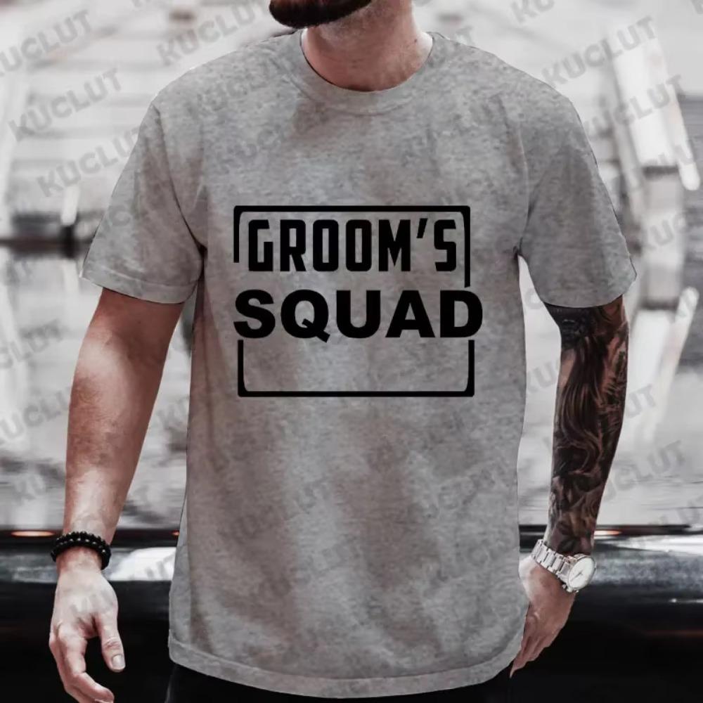Groom's Squad Trauzeuge T-Shirt Team Bräutigam T-Shirts Männliche Freunde Junggesellenabschied Junggesellenabschied T-Shirt Hochzeitsgrafik EVG Oberteile