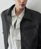 Draw Fit Russell Textured Single Leather Jacket [Black]