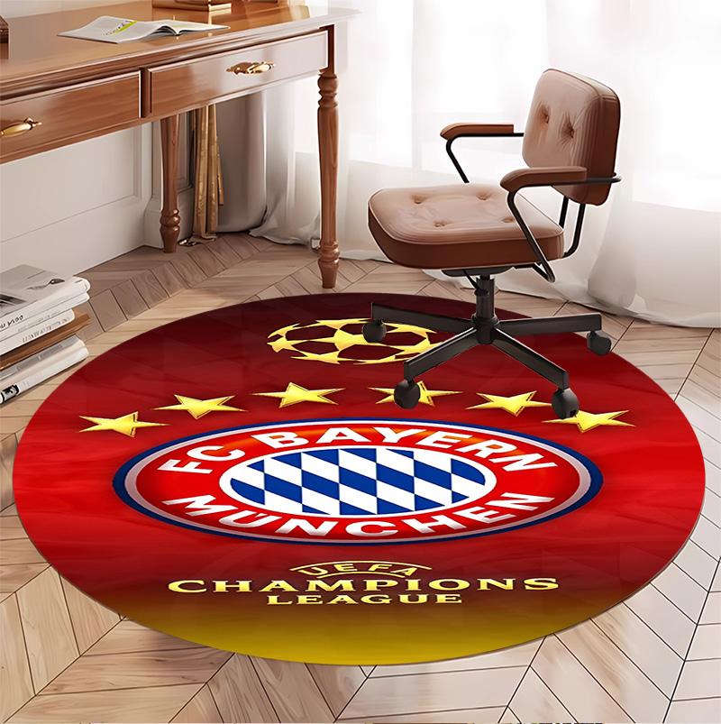 FC Bayern Muster Runder Teppich, Innen-/Außenmatte, für Picknick, Spielzimmer, Schlafzimmer, Büro, Wohnzimmer, Heimdeko Teppich, Geburtstagsgeschenk