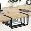 Under Shelf Wire Basket Iron Black Multifunctional Space Saving Under Cabinet Hanging Basket Organizer