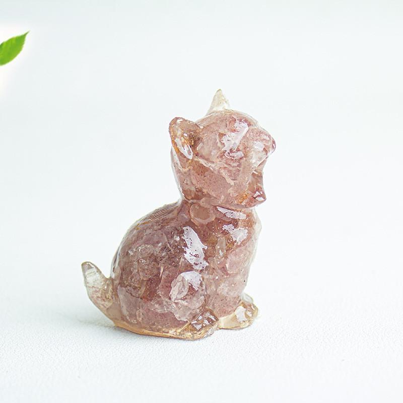 Crystal Resin Animal Decor Hatching Cat Office Home Tabletop Ornament For Gift Decor