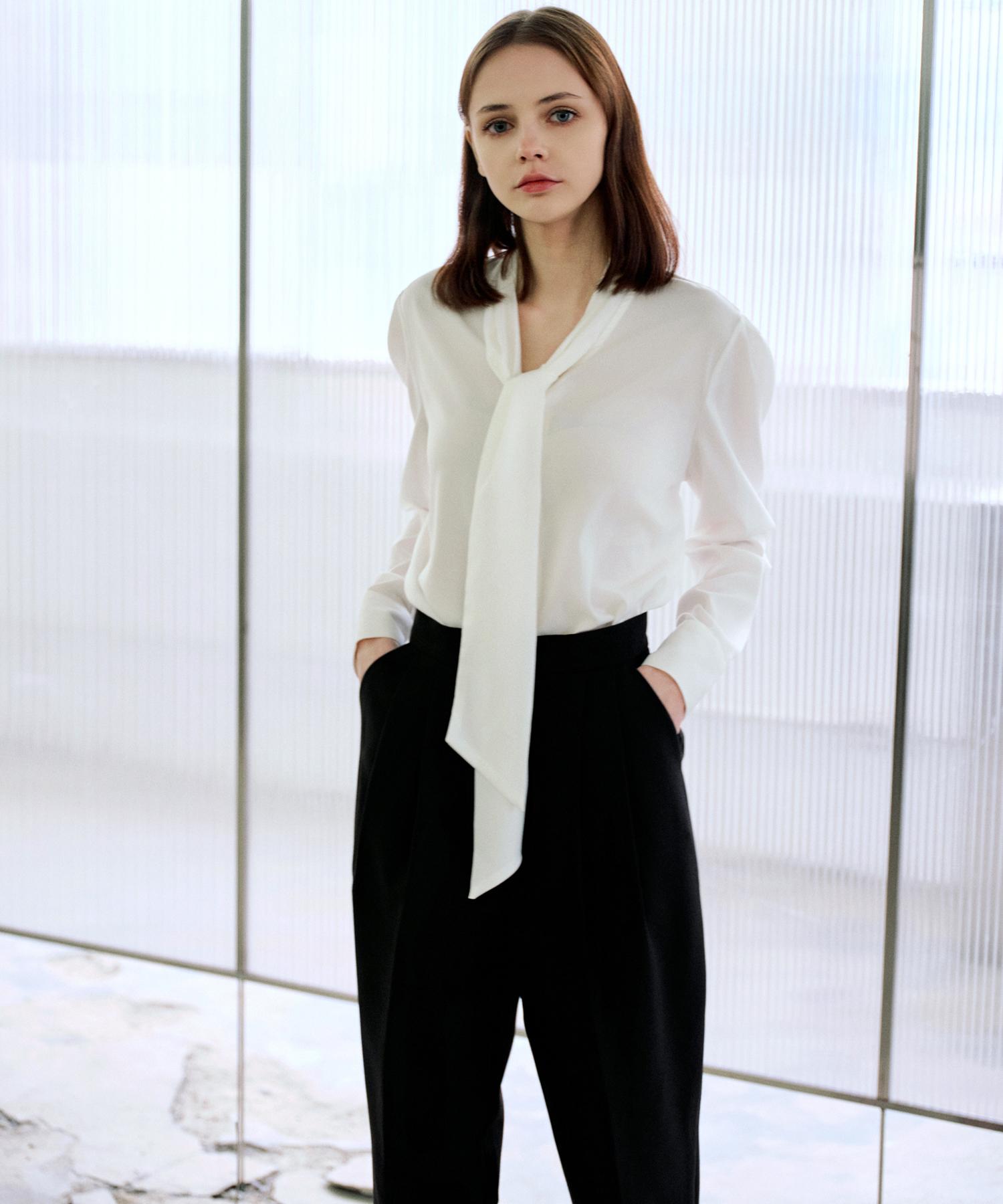 Rank 5 [May] Tie Blouse May Tie Blouse White/F