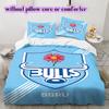 The Bulls rugby Pattern Bedding,Quilt Set Quilt Cover Pillowcase Home Birthday Gift (1*duvet cover+2*pillowcase,without core)