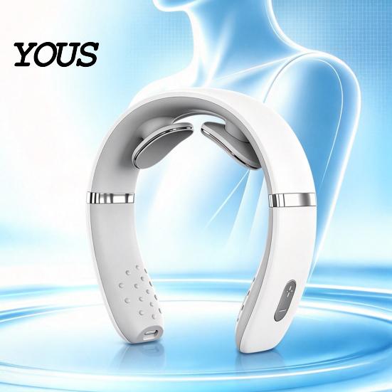 EMS Neck Massager Electric with Heat, 10 Modes & 16 Levels, Wearable Cervical Heat for Deep Tissue Pain Relief, Relaxer Office Home Travel Tension