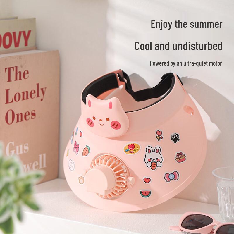 LINGPAN Portable USB Rechargeable Sun Hat Fan 5-Pack