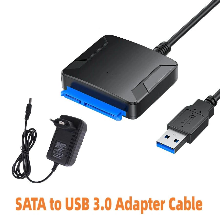USB 3.0 Adapter Cable for 2.5" 3.5" HDD SSD Hard Drive 5Gbps External Converter with 12V Power Adapter USB 3.0 To SATA Converter