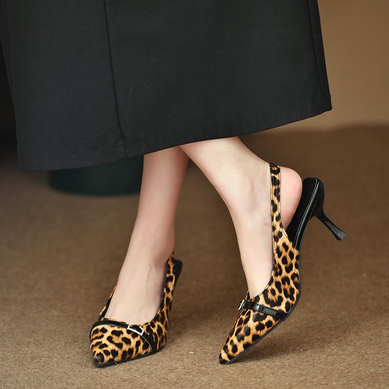 Fashion Sexy Women High Heels Sandals Pointed Toe Summer Shoes 2025 Slingback Slippers New Dress Party Woman Pumps Sandalias De Mujer