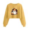 Women's Fashion Halloween Printed Navel-Exposed Long Sleeve Pullover Sweatshirt