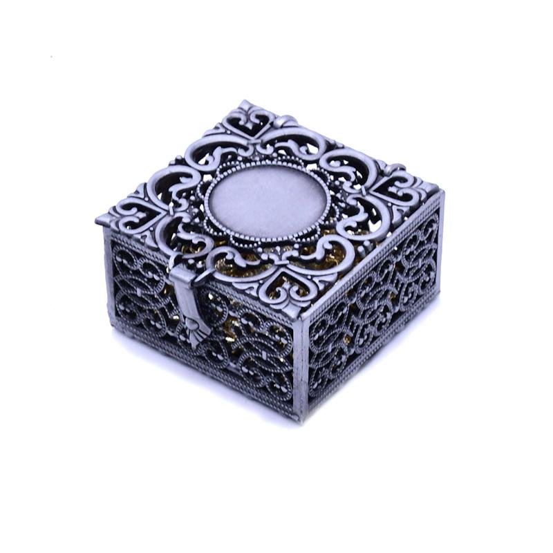 Rosenkranspärlask Halsband Metall Kristen Katolsk Religiöst Smyckeskrin Förvaring Halsband Förpackningsask Gåva