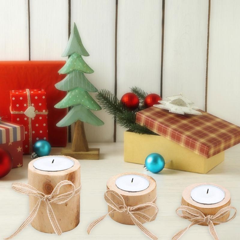 Candle Holder Wood Color Candle Stand Table Decoration Valentine's Day Wedding Home Decor Aesthetics 3PCS