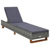 Day and Night - Day and Night Lounger with Gray Synthetic Rattan Cushion