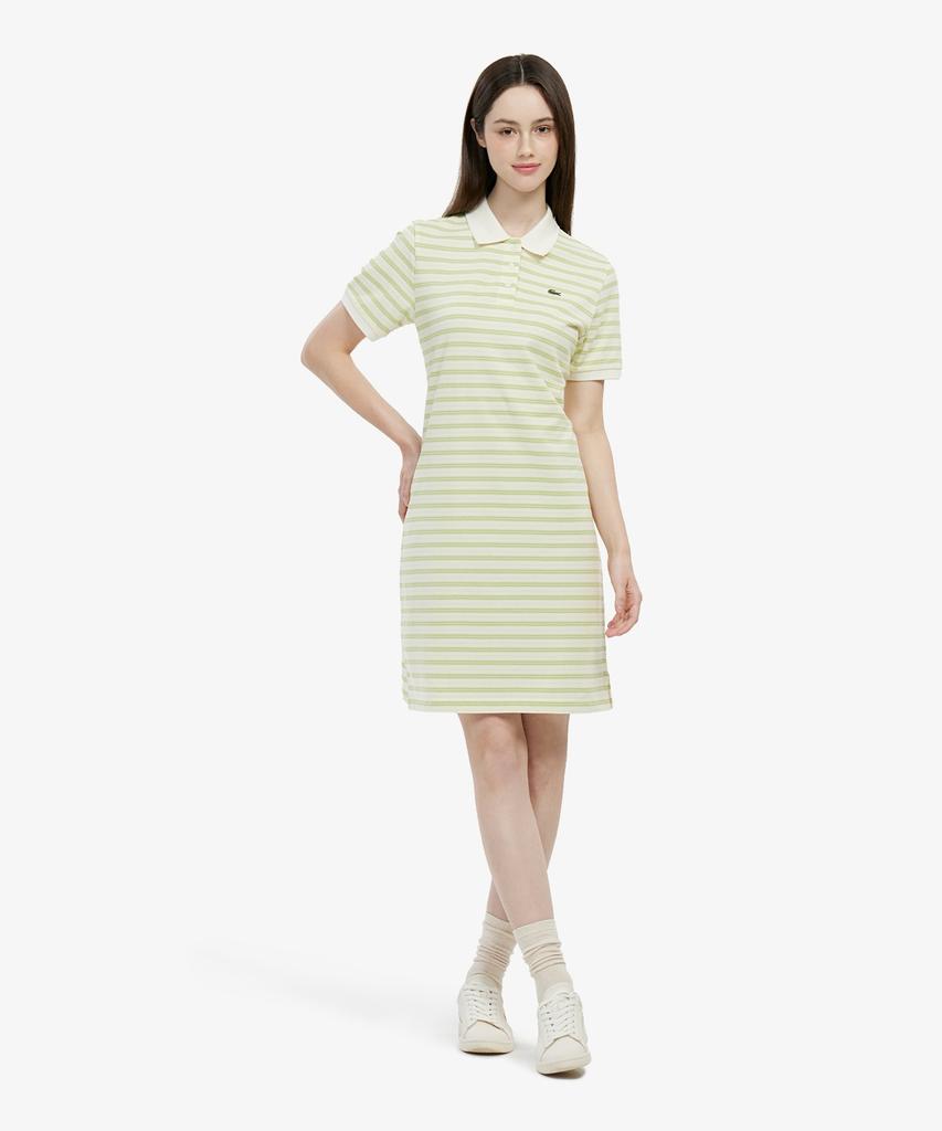 Lacoste Women'S Multistripe Rugby Polo Dress Ef800E-56G Uyb