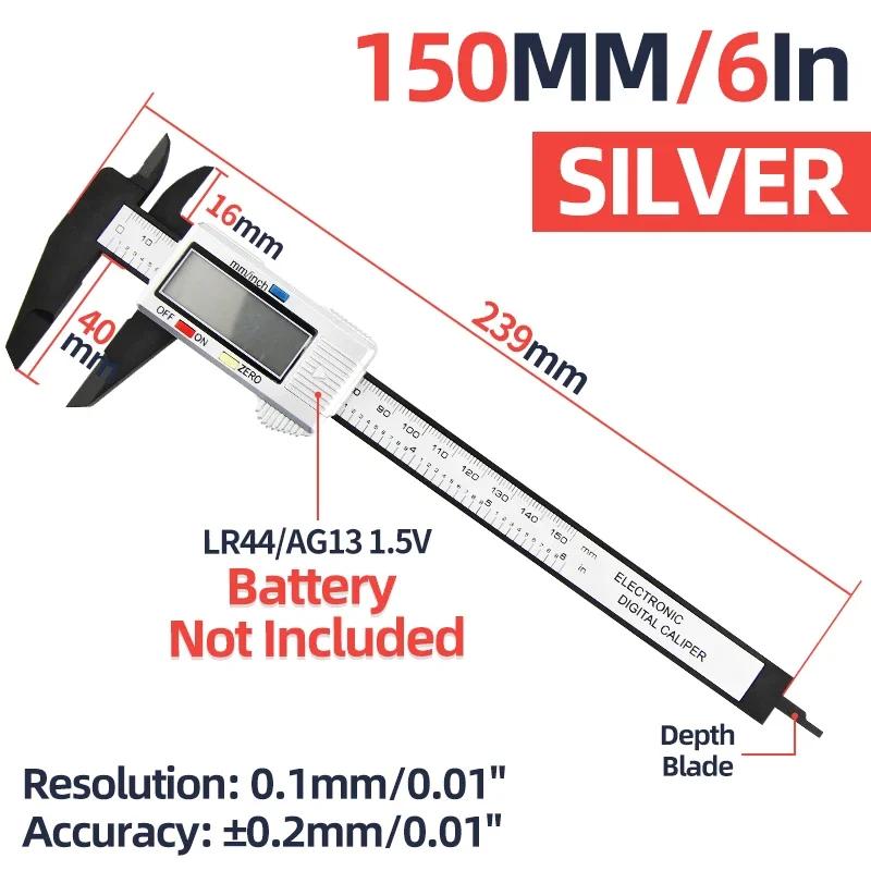 Pachimetru digital Caliper Plastic Vernier Calipers Instrumente pentru prelucrarea lemnului Grosime Ecartament Instrument de măsurare Calibru Riglă electronică
