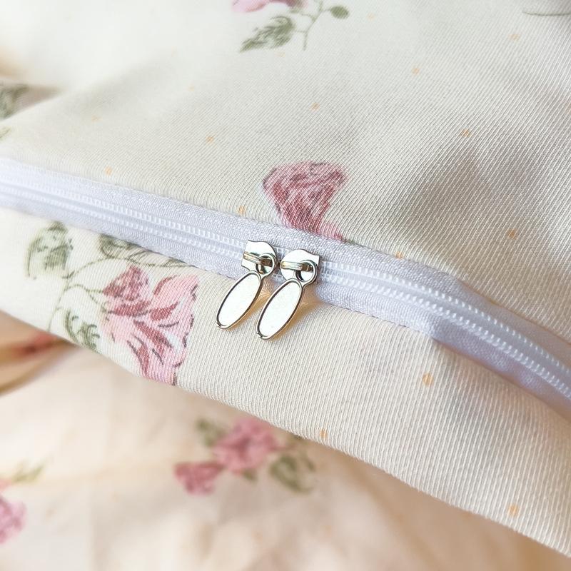 Class A Maternal and Infant Grade Knitted Cotton Double-layer Yarn 4pcs Set, Super Soft Washed Cotton Quilt Cover, Student Dormitory 3pcs Set