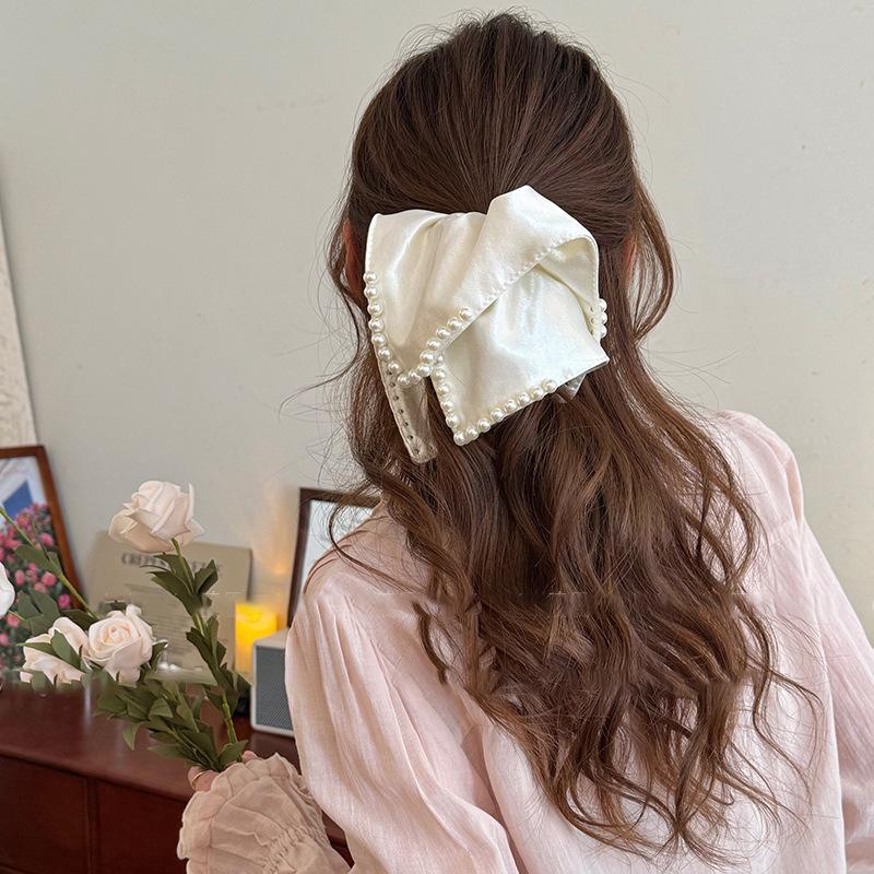 Fabric Square Towel Hair Band, Fashionable, Elegant and Gentle Design Hair Rope, Niche Versatile High Ponytail Hair Accessories