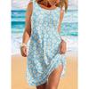 Womens 3D Pineapple Print Sleeveless Round Neck Midi Dress Casual Comfortable Style