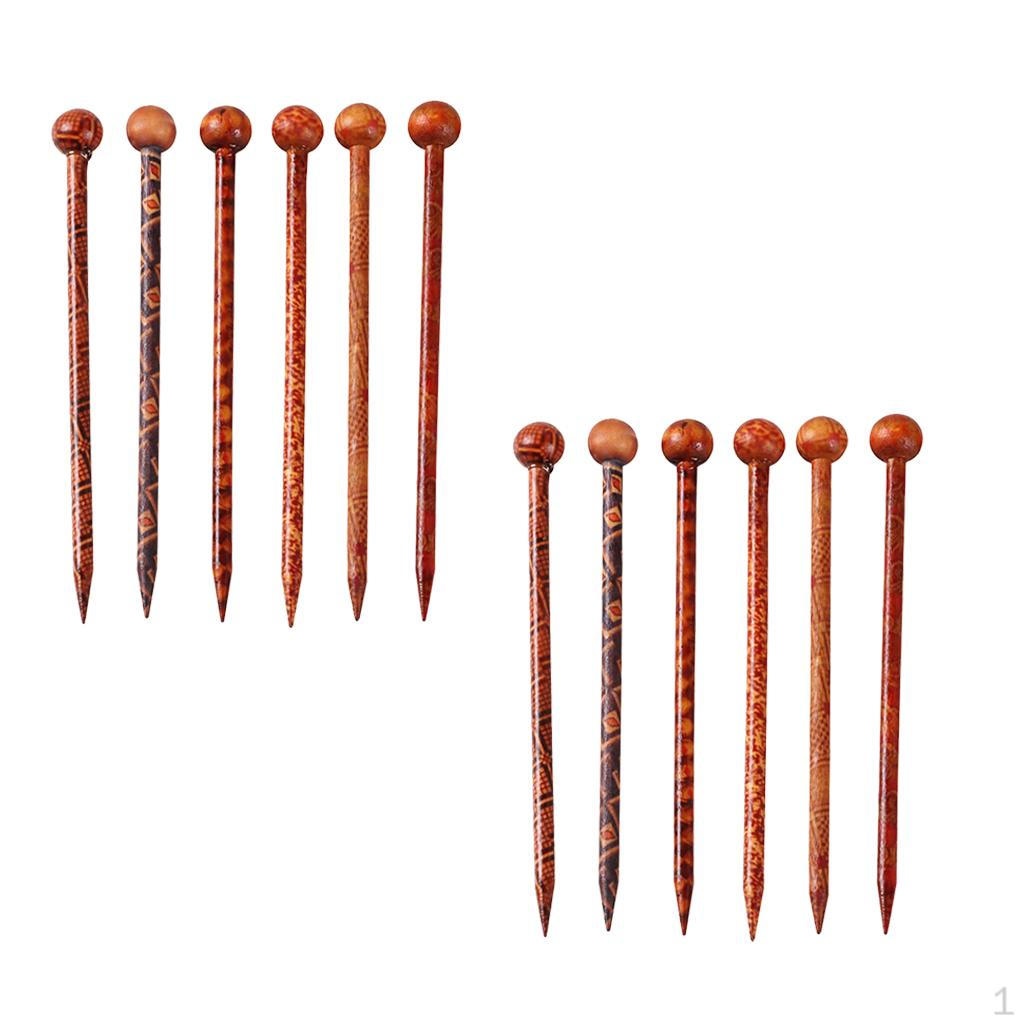 

12 шт. 5,1 Палочки для волос из печатного дерева, заколки-шпильки, аксессуары