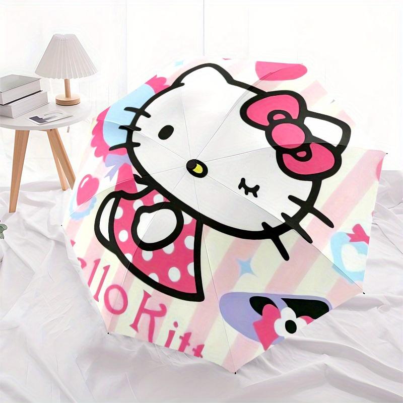 1pc Hello Kitty Pink Background Umbrella with Plastic Handle,Suitable for All Seasons Home Travel Outdoor UmbrellaSanlio673